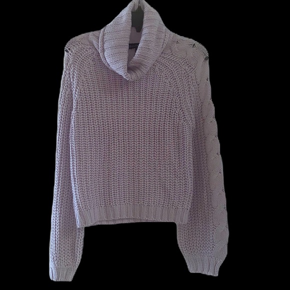 Derek Heart Lavender Cowl Neck Cable Knit Sweater Women’s Size M NWOT - Picture 5 of 14